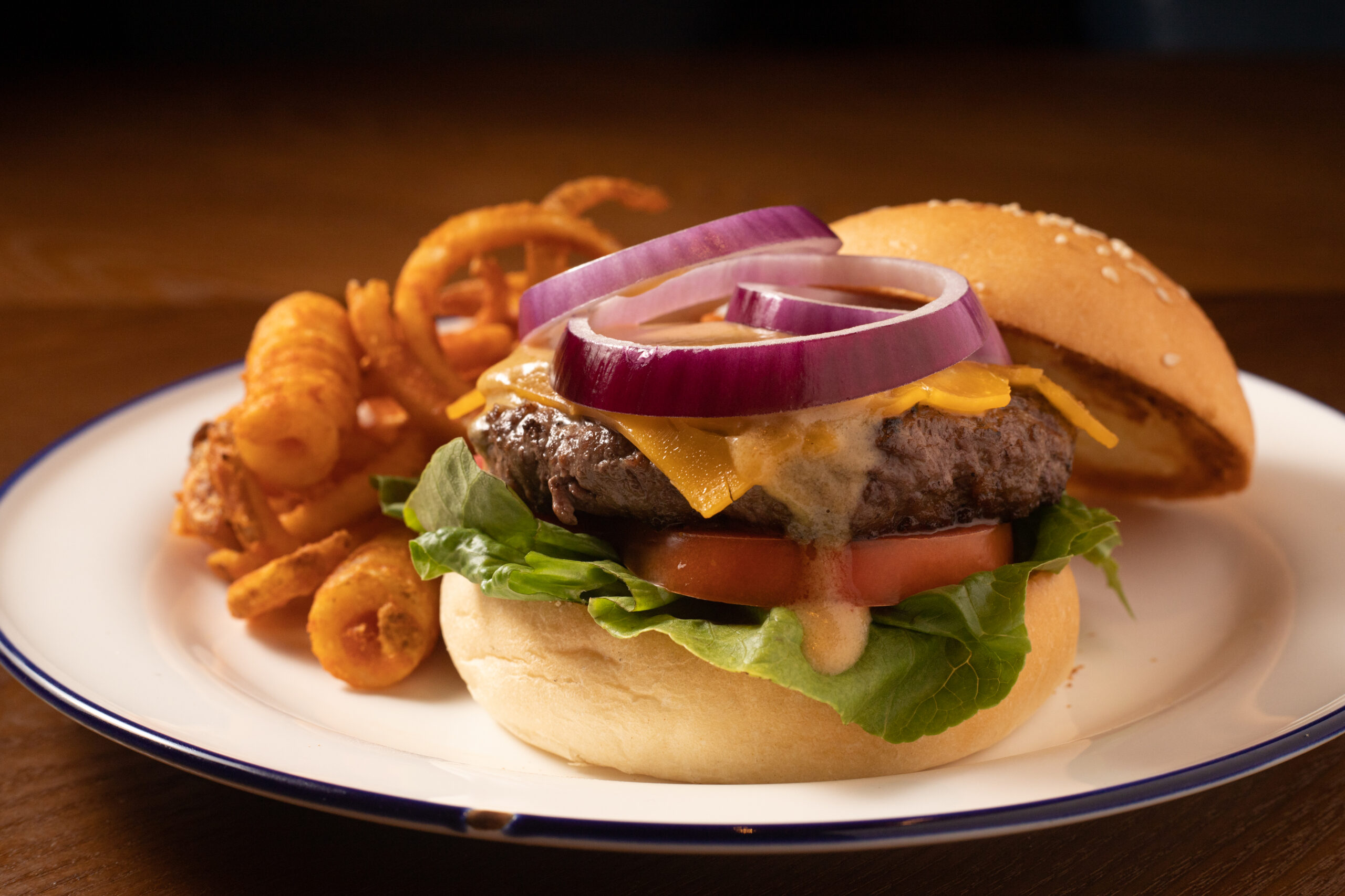 Grilled Black Angus Beef Cheese Burger